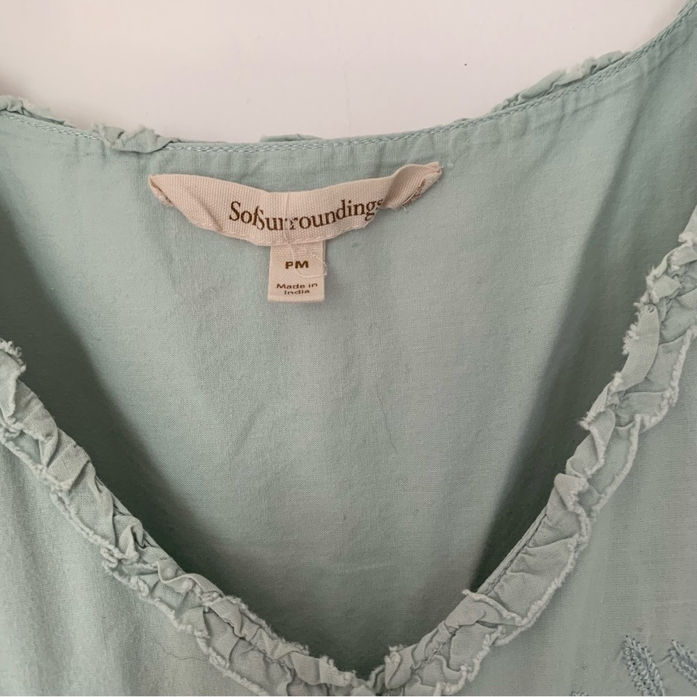 Soft Surroundings Embroidered Prairie Cottagecore Maxi Nightgown Dress - Picture 2 of 6